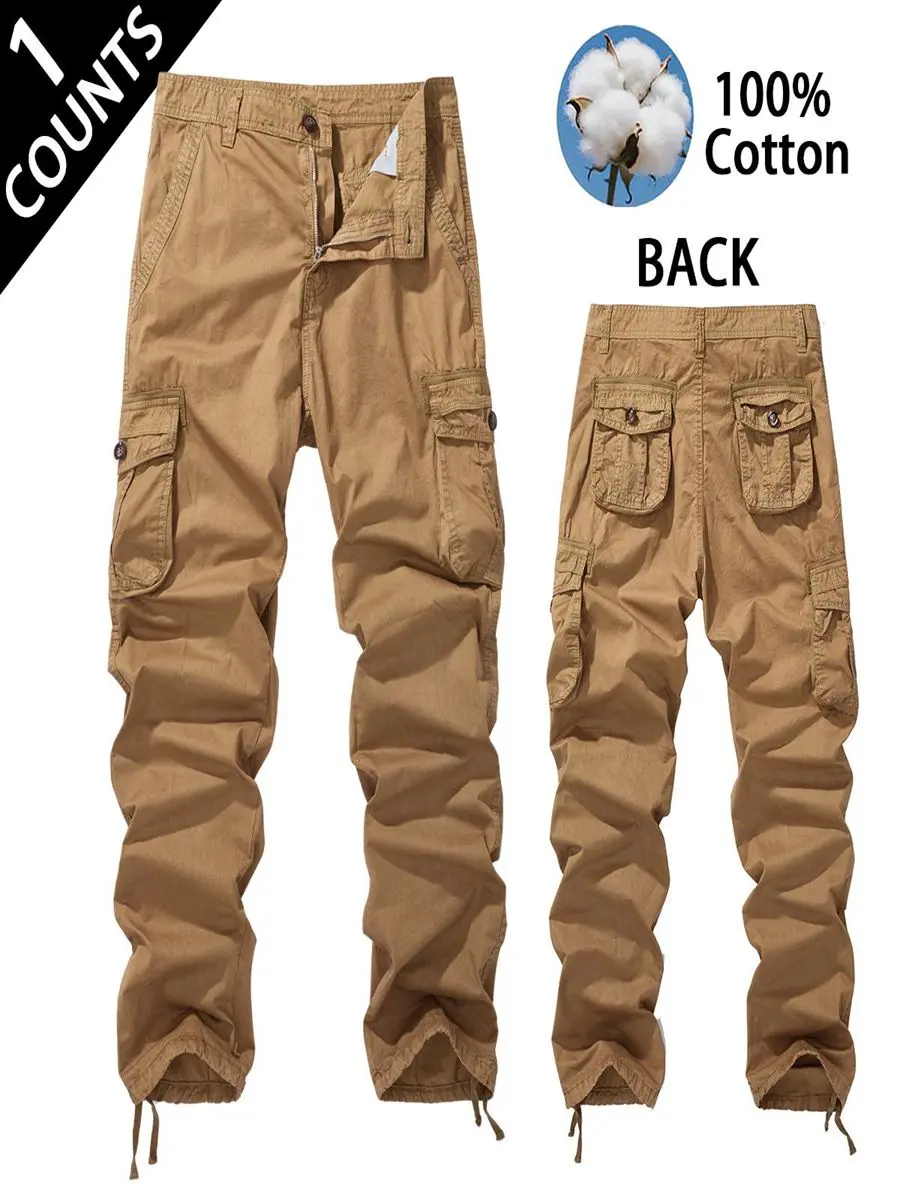 Men's Vintage Casual Cargo Pants in Plain Light Twill, Wrinkle-Resistant Menswear Trousers with Adjustable Cuffs for Outdoor Workwear and Matching, Retro, Flannel, Natural, Soft, Retro Style, Chino Men's Pants, Holiday, Mid Waist, Ankle Length, Athletic