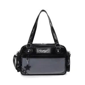 Multi-Color Glossy Ita Bag with Detachable Strap, Retro Sweet Style Anime Collectible Bag, Harajuku Streetwear Handbag for Anime Girls, Outdoor Daily Commute Bag