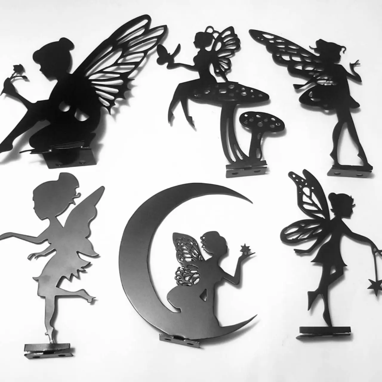 SC Metal Art Fairy Fence Post Topper Garden Ornament Metal Art SC Metal Art Home Decor Fairy Fence Art for Stylish Outdoor Spaces, 8 Different Design volcano  garden
