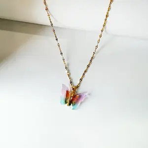 ZARINA NECKLACE PINK GOLD