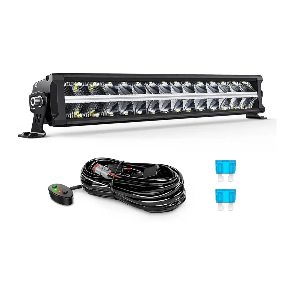 Nilight 19-Inch 150W OSRAM Offroad Light Bar, High-Intensity Anti-Glare DRL, Spot-Flood Combo Beam, IP68 Waterproof, Efficient Cooling Aluminum Body, 16AWG DT Connector Pre-Wired Harness, 15500Lm/Pc, 150W Power for Off-Road Pickup Trucks, 4x4 Jeeps, Offro