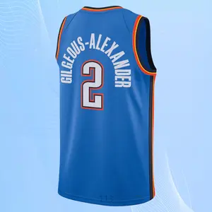 Shai Gilgeous-Alexander Men's Classic-Design Sleeveless stitched Basketball Jerseys Blue shirt
