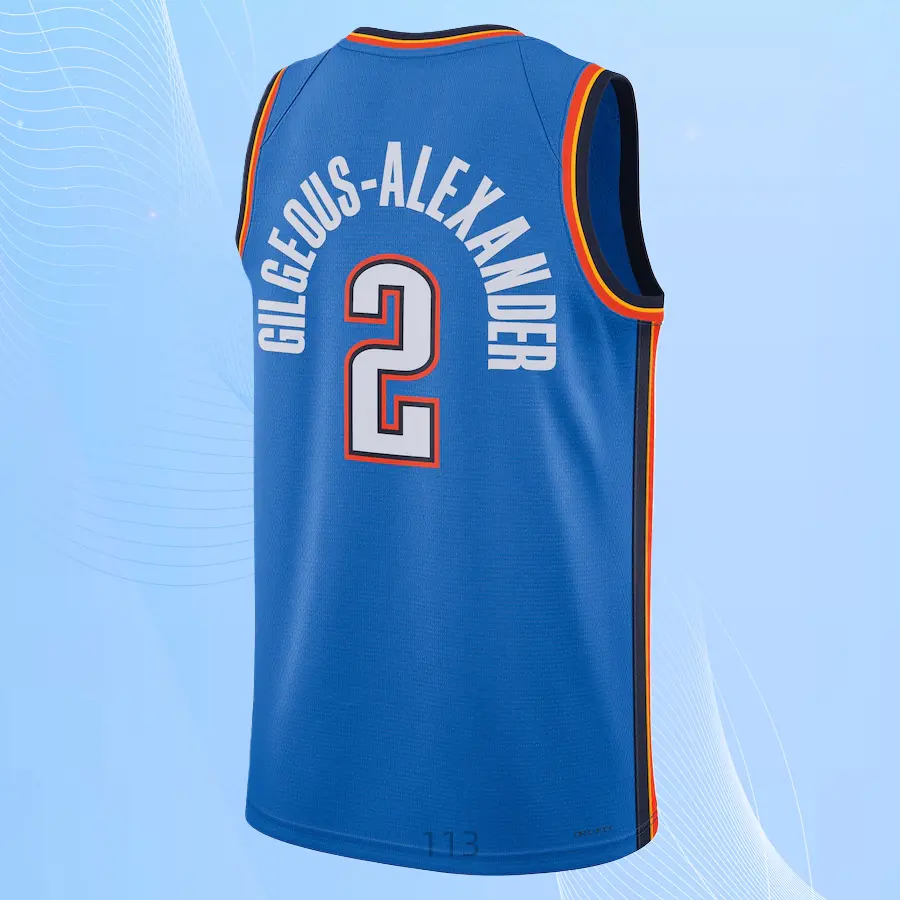 Shai Gilgeous-Alexander Men's Classic-Design Sleeveless stitched Basketball Jerseys Blue shirt