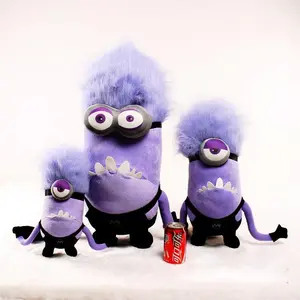 Purple Evil Minion Plush Toys Set, Cute Stuffed Animal Dolls, Couple Birthday Gift, Party Decor for Kids & Movie Fans $EFT