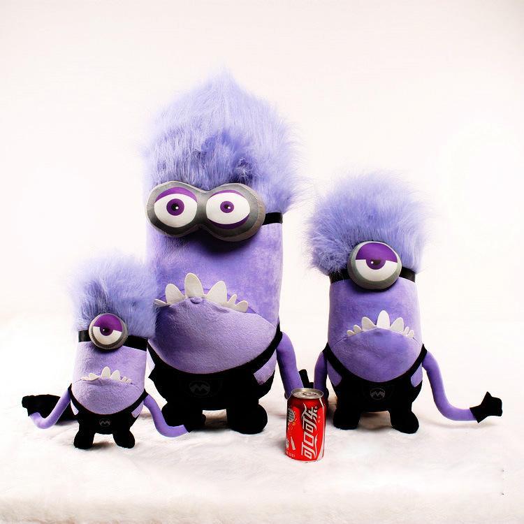 Purple Evil Minion Plush Toys Set, Cute Stuffed Animal Dolls, Couple Birthday Gift, Party Decor for Kids & Movie Fans $EFT