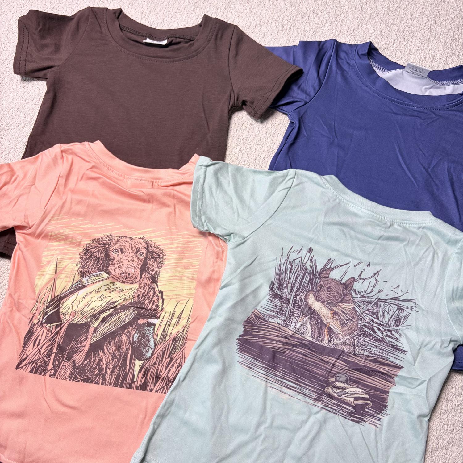 4 Styles Hunting Themed Toddler Tees | Duck & Dog Graphic Shirts