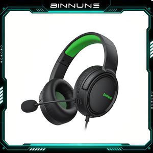 [Summer Vibes] BINNUNE BG02 Gaming Headset with Mic for Xbox Series X/S, Xbox One, PS4, PS5, PC, NS – Wired Headphones, 50mm Stereo Sound, 3.5mm Jack, Perfect Gaming Gear to Stock Up