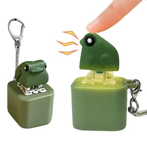 Frog Croaking Fidget Toy - USB-C Rechargeable Keychain, Adults Keyboard Clicker Reliever with Colorful Lights, Fun & Portable Anxiety Relief Toy