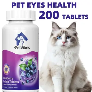 PetVibes Pet Lutein & Probiotic Chewables | Supports Eye Antioxidant Health Daily Vision Wellness and Gut Flora Balance | For Cats and Dogs | 200 Count