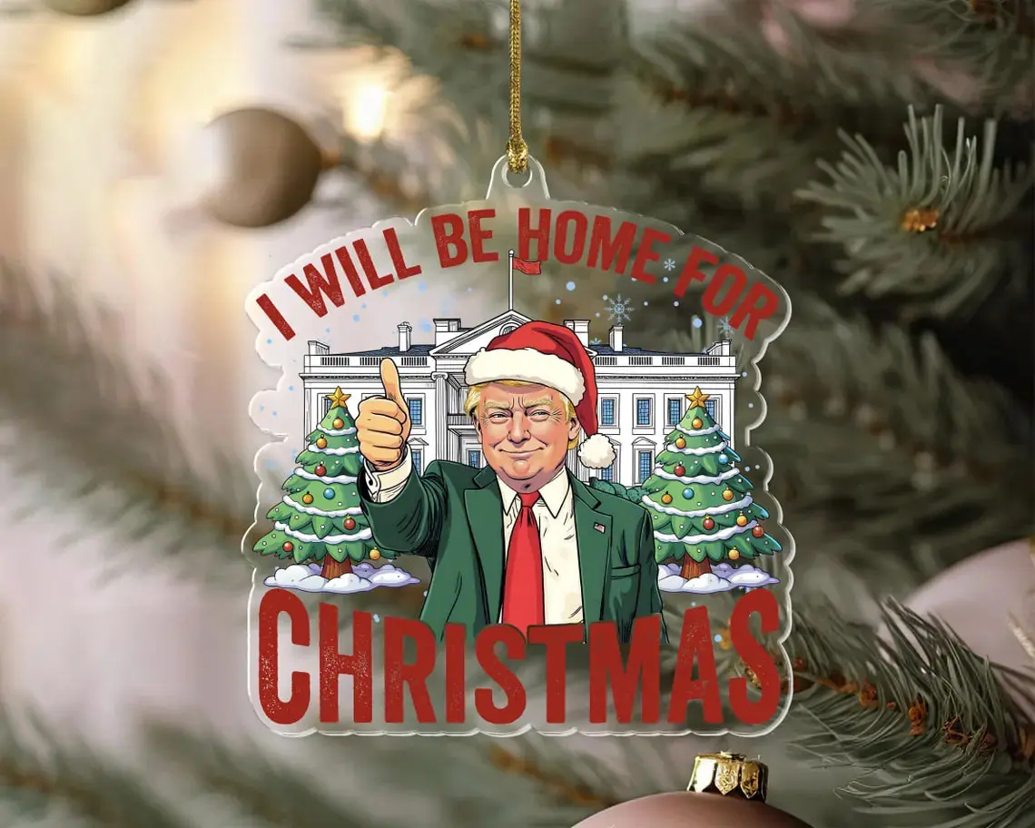 Trum Christmas Ornament, Trum Lover Gift, Political Holiday Ornament, Republican Ornament, Ceramic Christmas Tree Decor