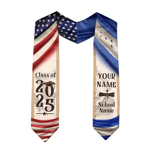 Personalized Honduras American Flag Graduation Sash 2025, Customize Honduran Graduation Stole Class Of 2025, Custom Honduras Graduation Sash Z