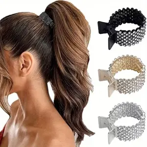 1.77 Inch Small Hair Clips for High Ponytails, Women's Crystal Shark Clip for Thick Long Hair, 3 Pack Valentine's Day Gift