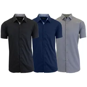 3-Pack Men's Short Sleeve & Long Sleeve Classic Dress Shirts (Sizes, S-3XL)