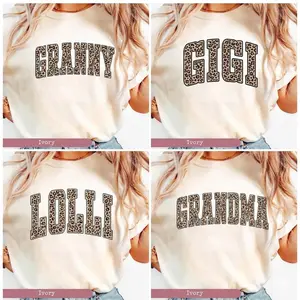 Comfort Colors Leopard Grandma Shirt, Grandma Gift, Gift For Grandma, Grandma Mothers Day Shirts, Grandma Birthday, Distressed Text, Ivory- DarkFlex