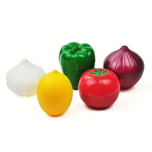 5PCs Lemon Freshness Bowl, Plastic Vegetable Preservation Container Suit, Garlic Onion Sealed Container