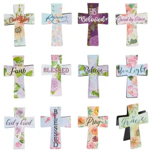 Christian Magnetic Bookmarks & Cross Book Markers - 2.25 x 1.6 in Multicolor - 12 Faith-Inspired Floral Designs & Secure Magnet Backing - Daily Inspiration & Encouragement