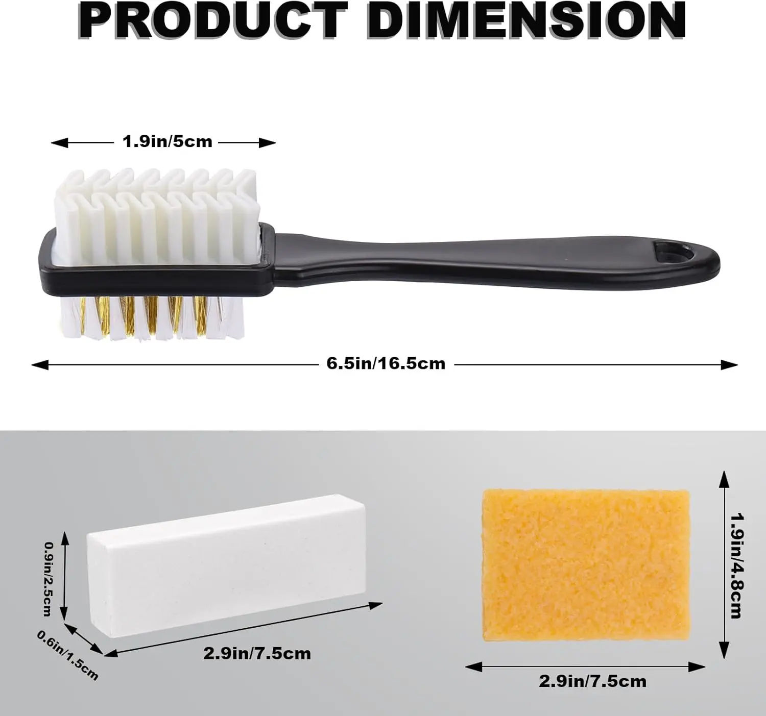 Shoe Cleaner Kit Set-2-In-1 Shoe Cleaning Brush,Suede Eraser and Glue Eraser for Sandals,Clogs,Leather Footbeds,Boots,Sneaker,Furniture