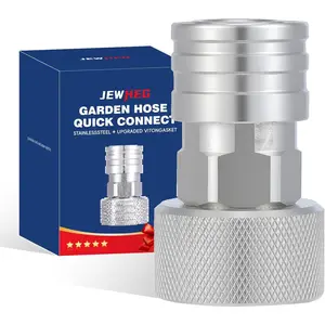 Hardware supplies Garden Hose to Pressure Washer Adapter,Jewheg 3/4" GHT to 1/4" Quick Connect,Convert Water Hose to Power Washer Connector,Car Washing Nozzle & Hose Attachment,high quality Stainless Steel