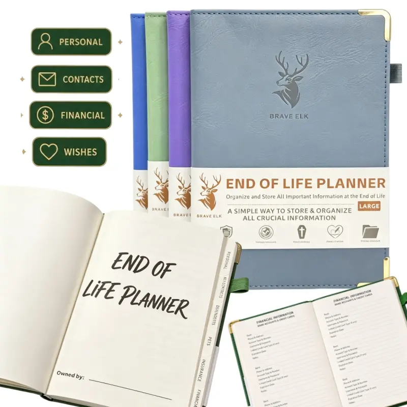 End of Life Planner Notebook - Simple Office Organization Binder with Tabs for Crucial Final Wishes, Will Prep, Funeral Arrangements, Ease of Information Management & Store Organization