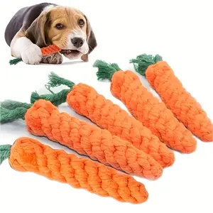 2pcs Durable Carrot Shaped Dog Chew With Knot - Medium-sized Interactive Grinding Toy, Dog Toy