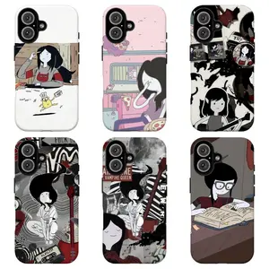 FL-Adventur3 Time Marceline Aesthetic Guitar Phone Case,Retro Cartoon Protective Cover For iPhone 11 12 13 14 15 16 17 Air Pro Max for Samsung S26 S25 S24 S23 S22 S21 Case,Gift for her/him/fans
