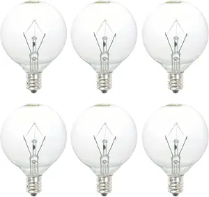 25 Watt Wax Warmer Bulbs,Light Bulbs for Full Size Scentsy Warmer & Candle Wax Warmer,Long Life-Span and Melt Wax Fast Warming Bulbs,120 V/E12 Type G Bulb,Dimmable, Warm White,6 Packs