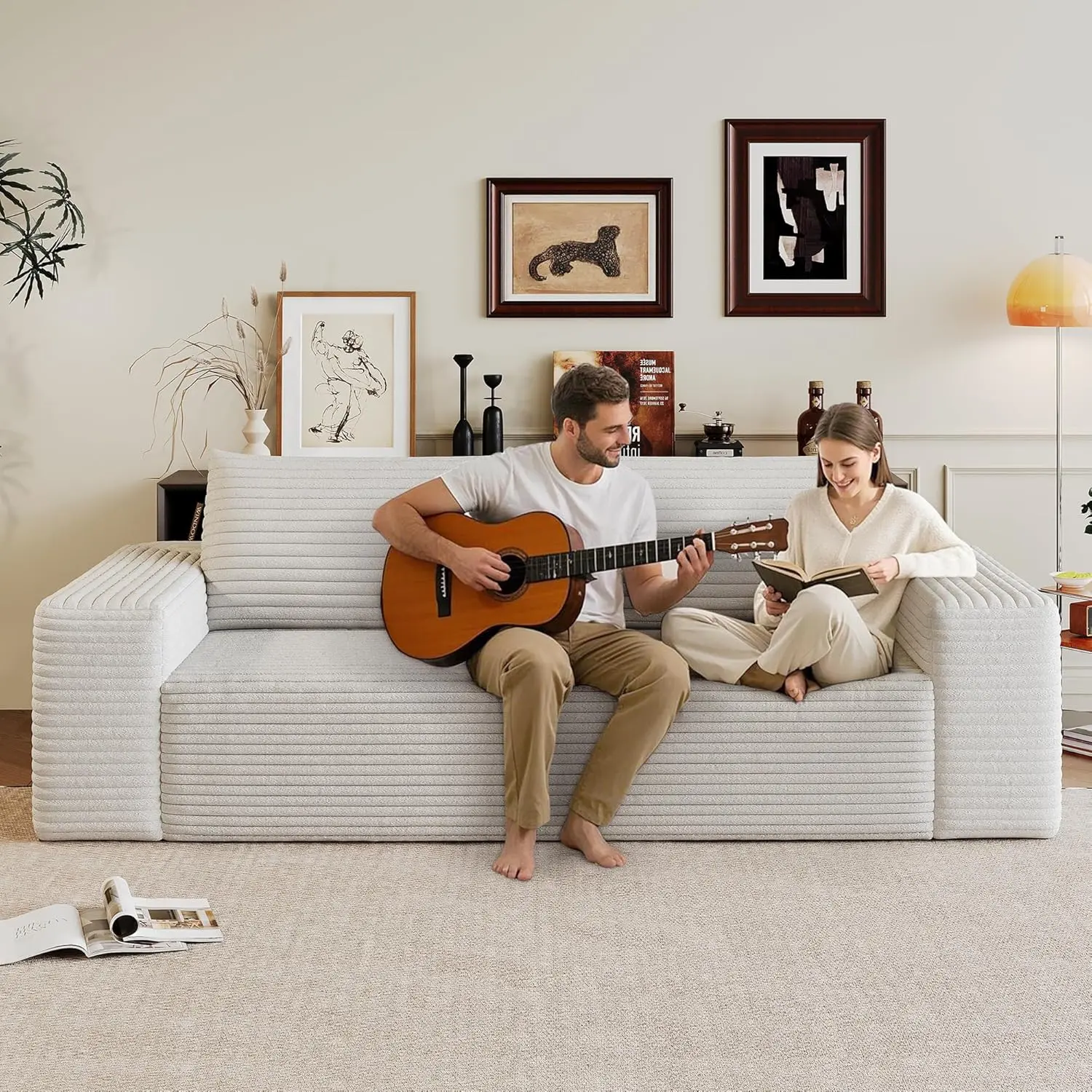 71" 3 Seaters Sofa(White)