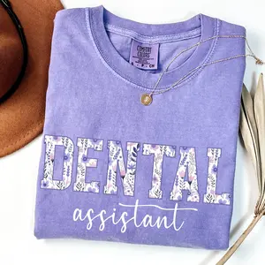 Comfort Colors® Dental Assistant Shirt, Blue Toile RDA T-Shirt, Floral Dental Assistant tee, Dentist Office Shirt, Dental Assistant Tees Cotton Fabric Top Womenswear