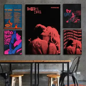 Indie Rock Music Canvas Poster Set, Retro Concert Wall Art Prints, Colorful Album Style Canvas Posters, Unframed Canvas Poster for Bedroom Studio Dorm Decor