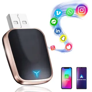 2026 Wireless CarPlay Adapter,2 in 1 Plug & Play,Fast & Stable Connection, Apple & Android Auto Compatible,USB-A & USB-C,Convert Wired to Wireless,Car Eelectronic Accessories,Wireless Adapter Electronic Charger Carplay Dongle, Carplay Dongle Connectivity