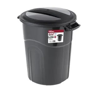HYPER TOUGH 20 GALLON HEAVY DUTY PLASTIC GARBAGE CAN WITH LID – BLACK