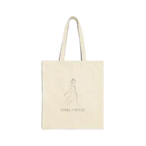 Chill in Style Tote Bag | Minimal Line Art Fashion Illustration