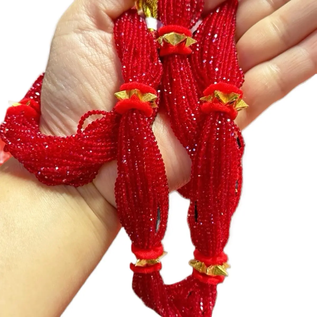 Indian and Nepali Gold Plated nougadi Necklace with Hydro Pote for Women