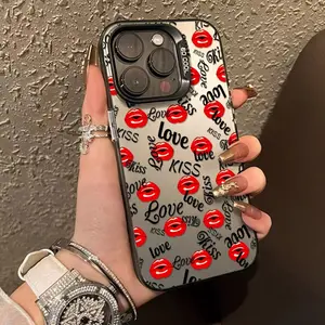 Phone Case - One Piece of a Phone Case Featuring Red Lips And a Love Kiss Design, Compatible with for Apple Iphone 17 16 15 14 13 12 11 PRO MAX PLUS,AIR and iPhone XR XS MAX 7 8Plu. This Case Is Shockproof And Has a Vintage, Funky