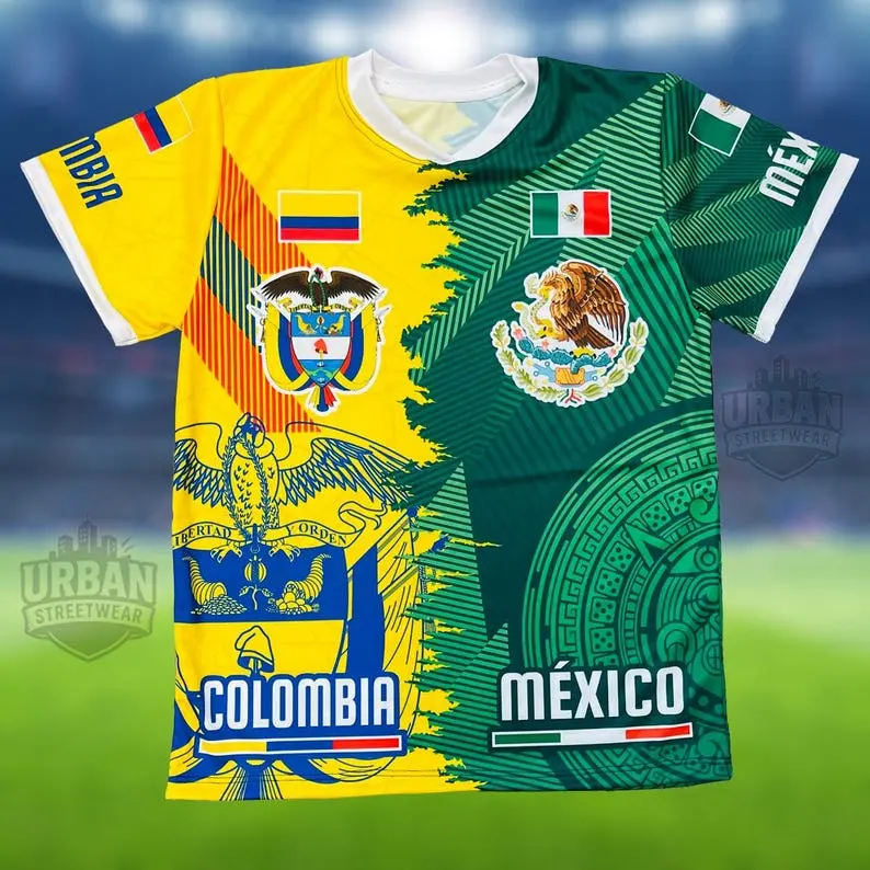 Mexico#Colombia Unisex Soccer Jersey, Jersey for Game Day Sports Fan Gift Mexico#Colombia Unisex Soccer Jersey, Jersey for Game Day Sports Fan Gift