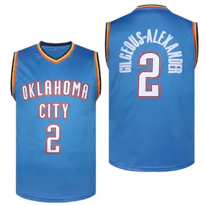 Shai Gilgeous- Alexander Men's Embroidered Basketball Jersey - Sleeveless Mesh Round Neck Sports Top, Fully Digital Embroidery Process, Loose And Fit, Suitable Gatherings, Games And Leisure Wear