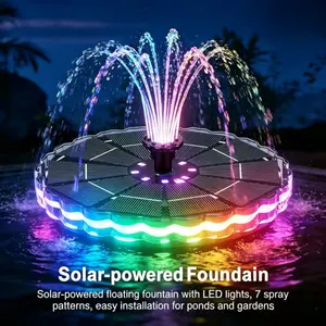 Color-Changing Solar Fountain Pool Light, Portable Floating Design with 6 Nozzles, 1800mah Solar Powered, Garden & Outdoor Decor, Solar Water Fountain
