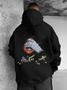 Diamond Glove Hoodie, MJ Inspired Rhinestone Graphic Crewneck, Vintage Pop King Style Pullover, Streetwear Sparkle Fashion Top, Unisex Retro Outfit