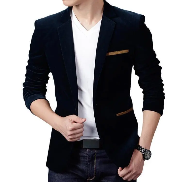 Men's 3-Piece Corduroy Velvet Slim Double-Breasted Suit Set - Wrinkle-Free Cotton, Plain Menswear, Business Casual Outfit, Spring-Autumn Uniform, Men's Outfit Sets Beige Formal