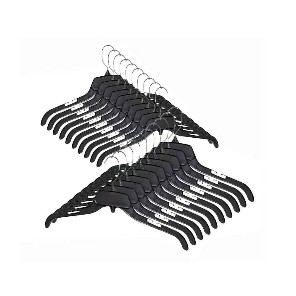 Plastic Hangers with Swivel Hooks Black 15" / 17"