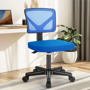 Ergonomic Home Office Mesh Desk Chair, Small Space, Armless Rolling Chair for Adults