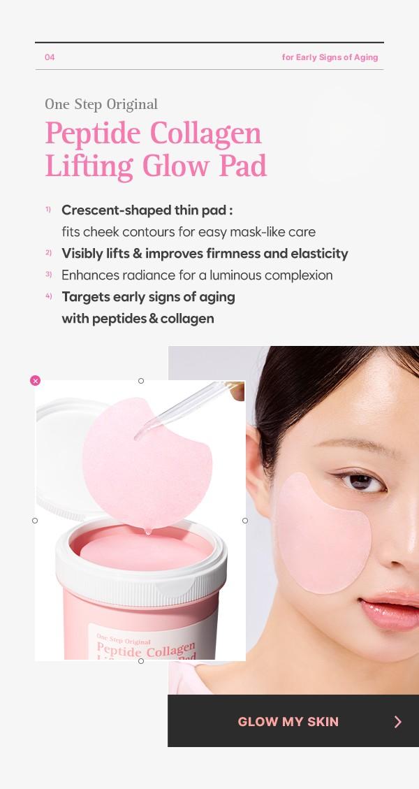 [COSRX Official] Peptide Collagen Lifting Glow Pad | Firming & Anti-Aging Toner Pads for Elasticity & Radiance |