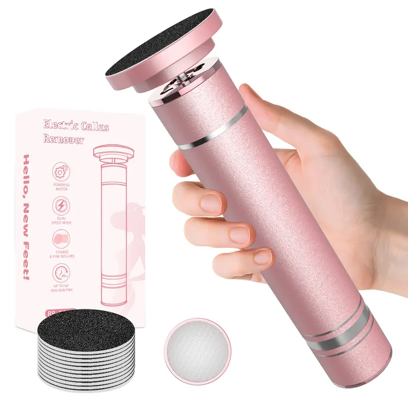 [2 in 1] Electric Foot File, Rechargeable Callus Remover Tool with Nail File Set, with 10pcs Nail Drill Sanding Bands Feet Callus Remover for Home and Nail Salon Pedicures, Gift for Women, Electronic Callus Remover Foot Pumices, Back To School