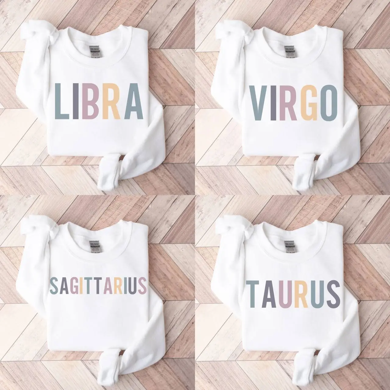 12 Zodiac Astrology Sweatshirt - White, Unisex Horoscope Crewneck Pullover, Horoscope Star Sign Sweatshirt, Personalized Star Sign Gift, Christmas Gift,  Birthday Gift, Cozy Outfit for Her or Him - AL