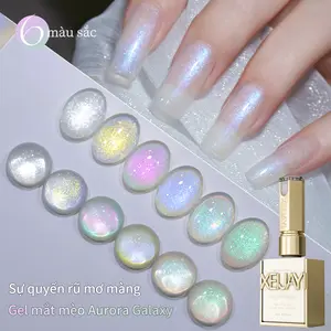 【LIVE】1PC*15ML Ultra Bright Glitter Aurora Star River Series 6 Color Nail Gel Sparkling Fine Nail Polish Gel Firm and Not Hurt Nail Salon Quality Nail DIY Art Design