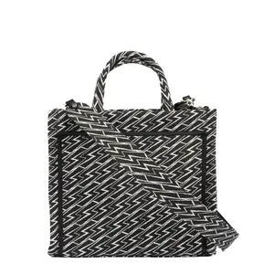 Medium Grazia PWR Jacquard Bag | Black and White