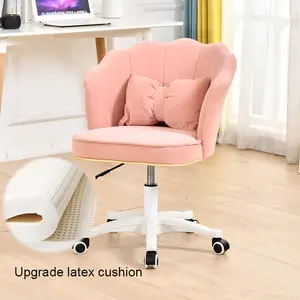 Ergonomic Height-Adjustable 360-Degree Swivel Rolling Stool with Soft Faux Leather Cushion – Office, Salon Furniture for Commercial & Home Use