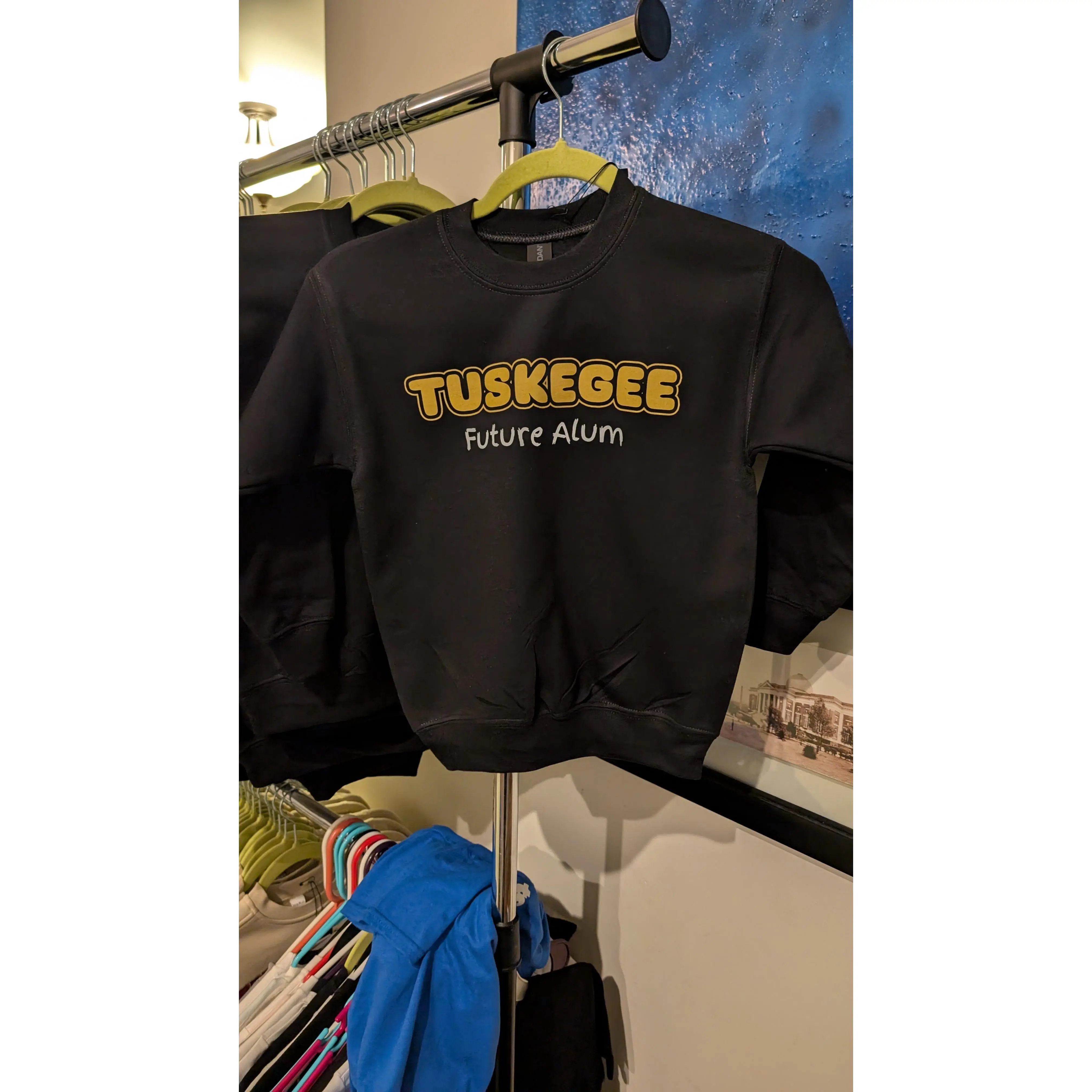 Gold Print Black Letter Sweater