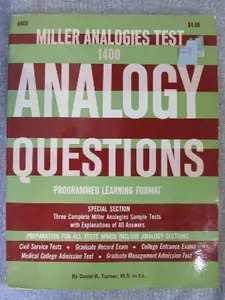 USED Book - Miller Analogies Test : 1400 Analogy Questions Programmed Learning Format by Turner (Paperback) - english