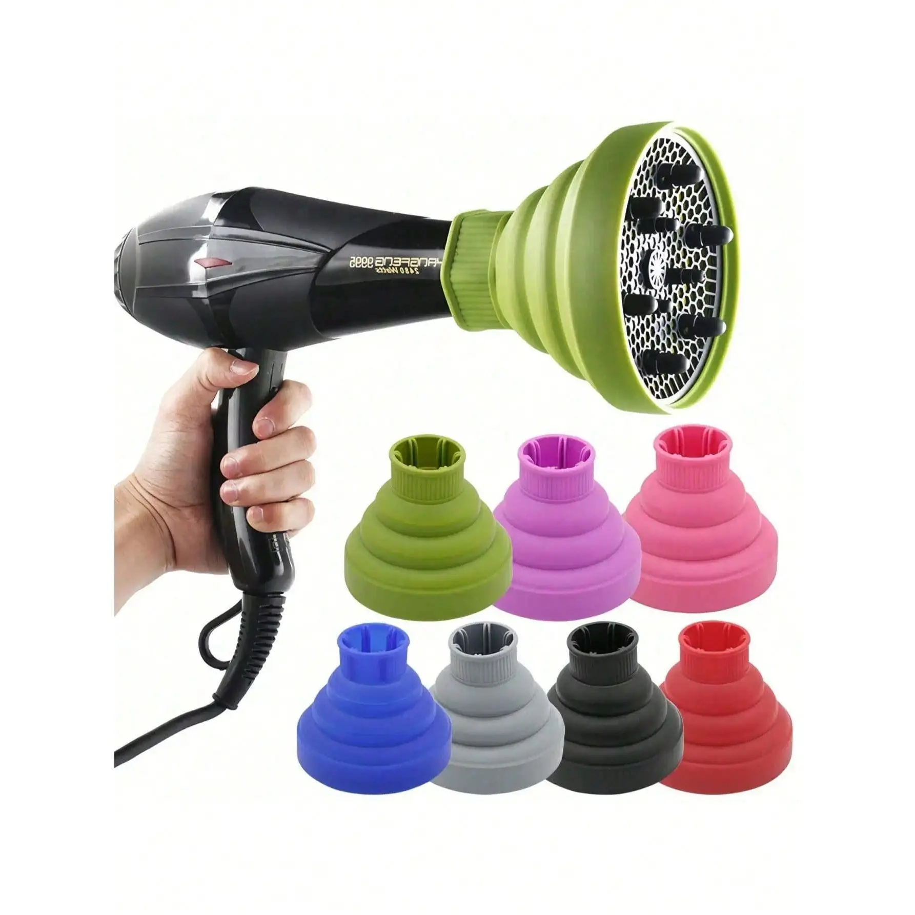 1pc Universal Chemical-Free Rubber Hair Dryer Diffuser Cover Attachment - Adjustable, Heat-Resistant Accessory for Hair Styling, Curl Definition, Anti-Frizz Control, Hair Dryer Attachment